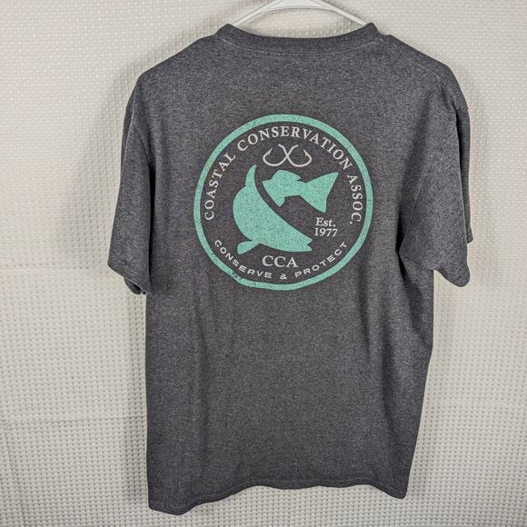 CCA Coastal Conservation Assoc Medium T-Shirt Men Gray Logo Fishing Outdoors - Picture 1 of 5